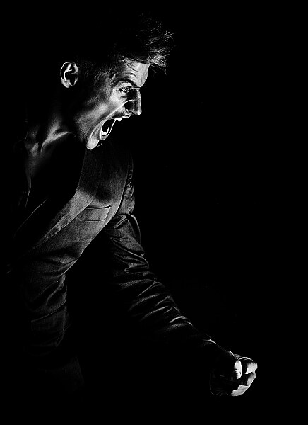 Herren Portrait / schreihender Mann
